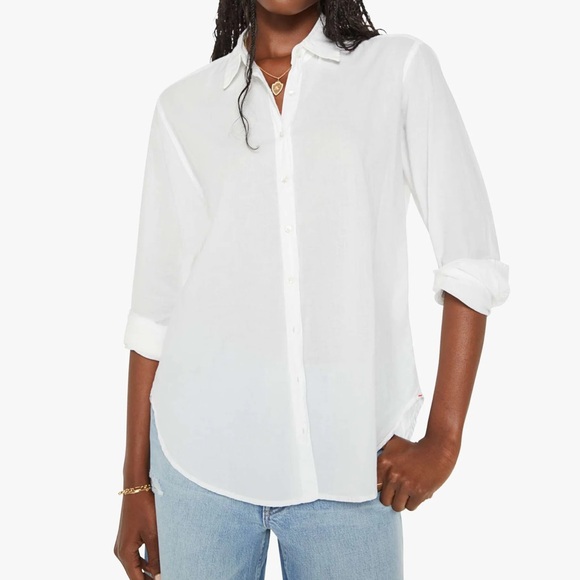 XiRENA Tops - XiRENA Beau Crisp Cotton White Button-Down Shirt Boho Neutral Office Sexy XS